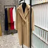 Kvinnor blandar 101801 MAX 90 10 Cashmere Coat Medium Lång klassisk dubbel radknapp 231117