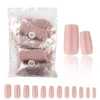 Valse nagels 600 stks/tas Frans pure kleur kunst vierkante slijtage diy zwart/roze/witte pers op groothandel drop -schip