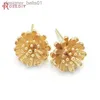 Stud 24K Gold Color Brass 3D Special Flower Branchs Stud Earrings Pins Jewelry Earrings Making Supplies Diy Findings AccessoriesL231117