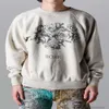 Designer Hoodie Mens Sweatshirts Fashion Streetwear Saint Michael Crew Neck Sweater American High Street Wash Loose Long Sleeve Floral Grey Speckled Ink Long Sleev