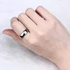 2/4/6/8/8mm de casamento masculino Mulheres polidas de titânio Rings clássicos de engajamento clássico Black Silver Lady Anel 3-15 Jóias de moda