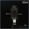 Packing Bottles 50Ml Empty Alcohol Refillable Bottle With Key Ring Hook Clear Transparent Plastic Hand Sanitizer For Travel Drop Del Dhbis