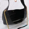 2023-Luxury Brand Name Bag Tote Tote Underarm Bag Shoppingbag Chain Gold Label Leather CrossbodyBag 2ピースブラックファッションワンショルダーバッグ