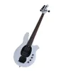 5 Strings White Electric Bass Guitar with Rosewood Fingerboard HH Pickups Offer Logo/Color Customize