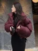 Parkas de plumón para mujer Jmprs gruesas para mujer, abrigos hinchados sueltos y cálidos de invierno, chaquetas coreanas con cuello levantado acolchado de algodón, ropa femenina de moda negra 231117