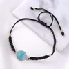 Bracelets porte-bonheur 2023 Est mode irrégulière Bracelet en pierre naturelle pour hommes femmes noeud chanceux noir chaîne tressé Couple en gros