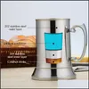 Mugs 16Oz Double Wall Stainless Steel Tankard Beer Mug Cocktail Breakfast Tea Milk With Handgrip Coffee Cup Bar Tools Drinkware Tool Dhe9A