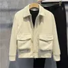 Herrjackor Herr Corduroy Jacket Korean Fashion Casual Jacket Spring and Autumn Street Fashion Men Coat Smart Stand Collar Coats 230417