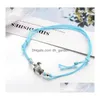 Bracelets de cheville Summer Beach Tortue en forme de charme Corde Chaîne Cheville Bracelet Femme Sandales La chaîne de jambe Bijoux de pied Confort Drop Del Dhq2O