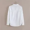 Chemisiers pour femmes Chemises Chemises blanches 100% Coton Haute Qualité Femmes Blouse Automne À Manches Longues Solide Mince Femme Casual Dames Tops Blouses Blanches 1715 50 230417