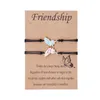 Charm Bracelets Trending Products Butterfly Bracelet Good Friend Alloy Wax Thread Knitting Friendship Card Set