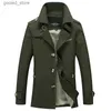 Men's Trench Coats FGKKS Spring Autumn Men's Fashion Trench Coat Slim Fit Cotton Long Windbreaker Overcoat Business Casual Trench Jacket Male Q231118