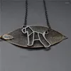 Pendant Necklaces 4 Colors Origami Miniature Schnauzer Necklace Geometric Jewellery Women Pet Dog