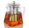 Théière en verre transparent résistant à la chaleur avec infuseur en acier inoxydable café feuille de thé Pot à base de plantes jus conteneur