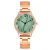 Wristwatches Luxury Brands 2023 Rose Gold Women Quartz Watch Wave Numbers Design Lady Alloy Strap Gift Clock