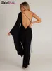 Vestidos Sexy Urbanos Weird Puss Backless Bandage Mulheres Hip Dress V Neck Um Ombro Ruffles Bodycon 2023 Senhoras Moda Festa Stage Performance Wear 231117