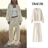 Women's Two Piece Pants TRAF ZR Zipper Cardigan Sets To Dress Woman Tracksuit Suits Fall Outfits Women Sets Baggy Pants Clothing Long Sleeve Sportswear 231117