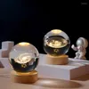 Figuras decorativas Ornamento de cristal de luz da noite da lua Bola de cristal