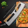 1 st pizzakniv med trähandtag och skyddande fodral, 14 tum skarp rostfritt stål pizzaslicer, bra tillbehörskoppare för köksverktyg, pizzaknivskärare