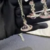 Colliers à pendentif Collier stéréo super étincelant Saturne complet en diamant pour femmes mineures Chaîne de collier de luxe léger et de sensation avancée