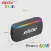 Cell Phone Speakers XDOBO X8 III caixa de som bluetooth 60W high-power Bluetooth speaker wireless subwoofer LED color lights stereo sound system Q231118