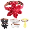 Hundehalsbänder Dot Haustierhalsband Leine Katze Fliege PU-Leder Collier Kette Perro Bandana Sunflower Red Für kleine große Hunde Teddy Chihuahua