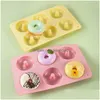 Moldes de cozimento DIY Sile Baking Pan para Pastelaria Donuts Sil Forma Donut Mod Bolo Bagels Sobremesa Padaria Drop Delivery Home Gard Dha4d