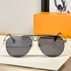 1.1 Evidence metal pilot sunglasses with monogram engraved on top mirror legs with logo signature center V-shaped hollowed out luxurious men and women driving Z1897E