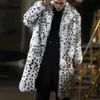 Herren Pelz Kunstpelz Leopard Männer Winter Dicke Kapuze Kunstfuchs Pelzmantel Jacke Langarm Warm Luxus Pelz Schwarz Parkas Bontjas Furry Shaggy Oberbekleidung 231116