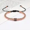 Strand charm 5 mm kopparpärlor armband Pave Prism handgjorda justerbara kvinnliga män armbandsBangles Lover Gift flätade smycken Pulseira