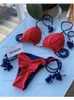 Damskie stroje kąpielowe 2022 Summer Sexy Micro Bikini ustawi się na push Up Up Squaodear Kobiety Brazylian Bikini Swimsuit Halter Biquini Holiday Bathing Suit T230417