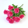 Fleurs décoratives 1 bouquet d'œillets, fleurs artificielles d'extérieur résistantes aux UV, ne se décolorent pas, fleurs éternelles en soie pour décoration de fête de mariage à la maison