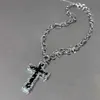 Hanger kettingen Nieuwe gotische punk Cross Bladen doornen doorns hangketen choker ketting voor vrouwen mannen unisex hiphop grunge y2k sieraden geschenken z0417