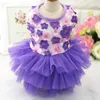 Dog Apparel Quality Sweet Puppy Princess Skirt Pet Lace Cake Handmade Flowers Dress Wedding Dresses For Dogs Cats Pink Y177