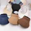 Wide Brim Hats Summer Solid Color Petal Straw Breathable Empty Top Hat All-match Beach Sun Surprise Gift For Valentine's Day X4YC