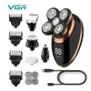 VGR Afeitadora 5 en 1 Afeitadora eléctrica flotante USB recargable lavable afeitadora para hombres Aparatos de cuidado personal Afeitadora eléctrica V-3005