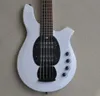 5 Strings White Electric Bass Guitar with Rosewood Fingerboard HH Pickups Offer Logo/Color Customize