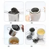غطاء مصفاة الشاي تايز سلة سلة قابلة لإعادة الاستخدام شبكة الشاي مرشحات الفولاذ المقاوم للصدأ مع مقابض مزدوجة أوراق الشاي توابل الشاي