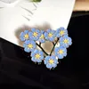 Broches Femmes Cloisonné Fleur Broche Manteau Col Brocart Écharpe Broche Plante Métal Bouquet Bijoux Femme Goutte D'huile