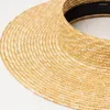 Wide Brim Hats 2023 High Quality Natural Straw Visor Women Empty Top Hat Cooling UV Shade Beach Holiday Gift Wholesale