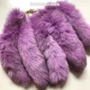 10st/lot- 40 cm/16 "Real Fox Fur Tail färgad från Natural Blue Fox Fur Tail Keychain Costume Cosplay Toy Bag Purse Pendant Tassels