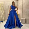 One Shoulder Evening Dress Red Royal Blue Prom Gown A Line Pleat Formal Dress Elagant Prom Dresses Party Dresses