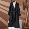 Mulheres misturas de lã elegante casaco feminino bolso sólido solto quente outono inverno jaqueta feminina promoção magro manga comprida casaco de lã feminino 231116