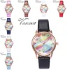 Armbanduhren Farben Uhren Für Damen Casual Quarz Analog Armbanduhr Lederband V Strap Top Montre Femme