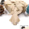 Decorazioni natalizie 6 pezzi adorabili pendenti in legno europei ornamenti albero artigianale in legno giocattoli per bambini regali appesi consegna goccia giardino domestico Dhs3K