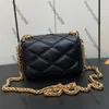 12A Mirror Quality Digners 15cm Pico Go 14 Bags Mini Luxurys Handbags Womens Quilted Flap Bag Real Leather Lamb Black Purse Crossbody Shoulder Chain Box BagNT40