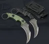 Oferta especial M7673 Karambit Claw Knife D2 Stone Wash Blade Full Tang G10 Mango para acampar al aire libre Senderismo Cuchillos tácticos de hoja fija con Kydex