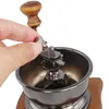 Grinhador de café manual lmetjma retro manual moedor de café aço inoxidável moinho de cafeteira com limpeza de café Projeto de madeira Design de café 230417