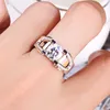 Choucong Marque Anneaux De Mariage De Luxe Bijoux En Argent Sterling 925 Or Rose Remplir Coupe Ronde 5A Zircon Cubique Fête Femmes Hommes Bague De Fiançailles Pour Amant Cadeau