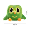 Plyschdockor 30 cm grön duolingo uggla leksaksduo plushie av tecknad anime docka mjuk fylld djur barn födelsedagspresent 231117